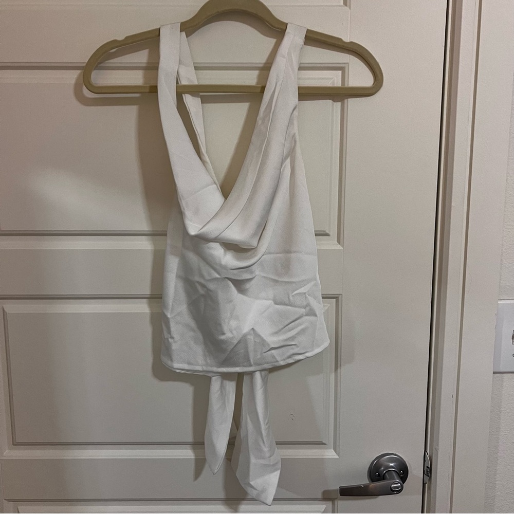 DO+BE White Cowl Neck Top